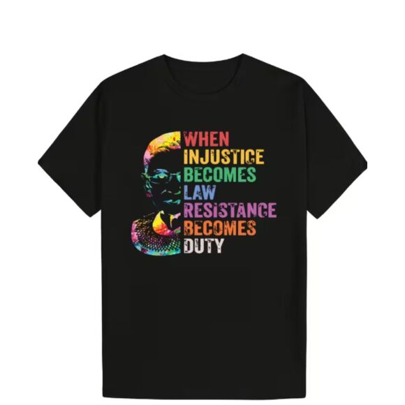 Generic Other - “When Injustice Becomes Law, Resistance Becomes Duty” Black T-Shirt Cotton Tee
